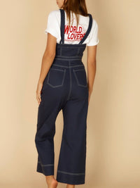 Stitch Detail  Crop Overall Jumpsuit