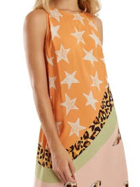 Tropical Print Cheetah Mixed Print Dress