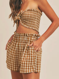 Dark Mustard Crop Short Pant Set