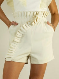 Delicate Cream Ruffled Short