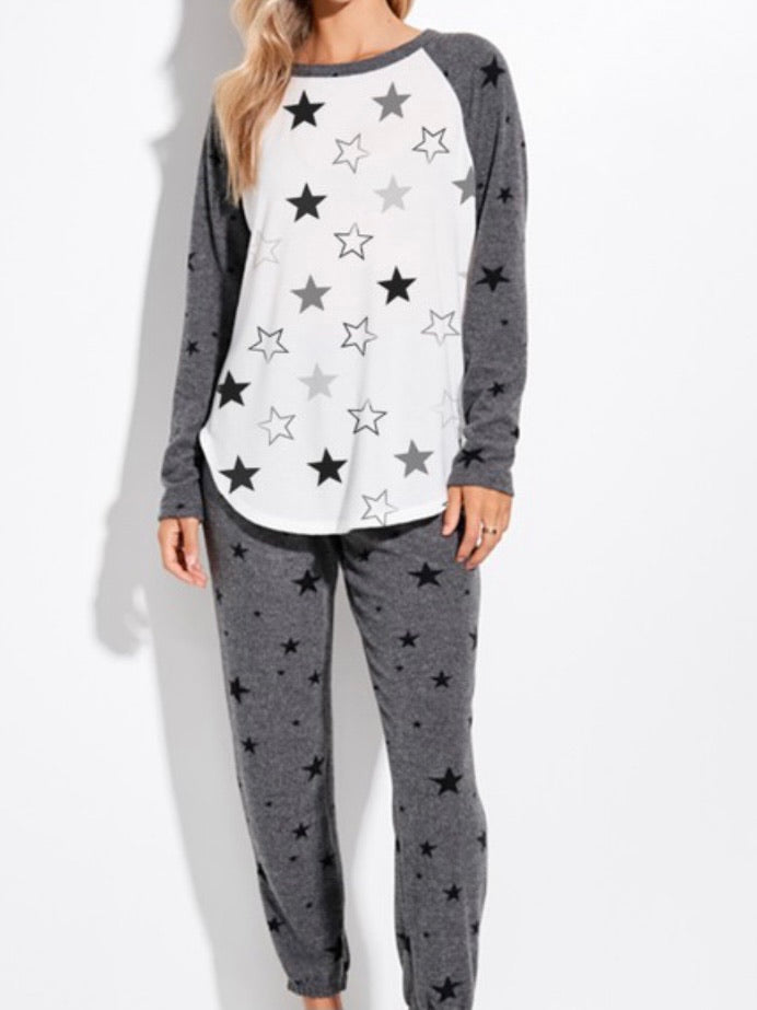 Charcoal Star Loungewear Set