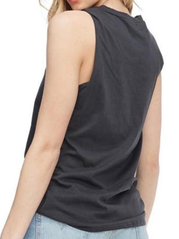 Snakeskin Lips Distressed Muscle Tee
