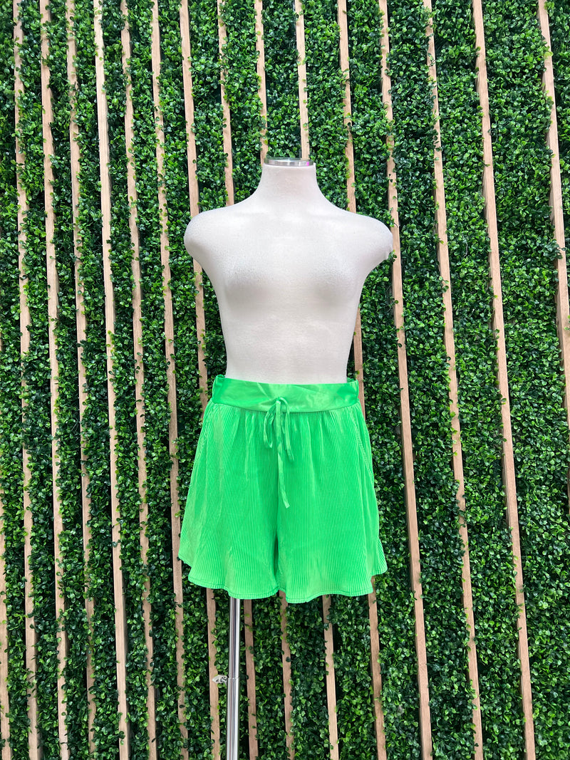 Button Down Peated Short Pant Set