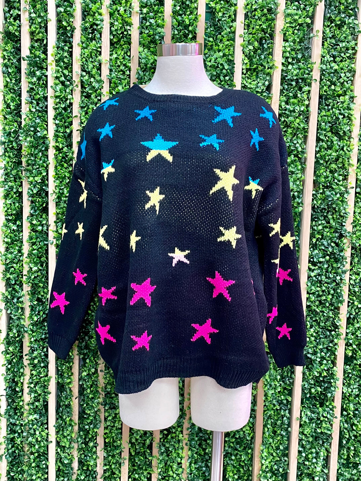 Multi Print Star Sweater