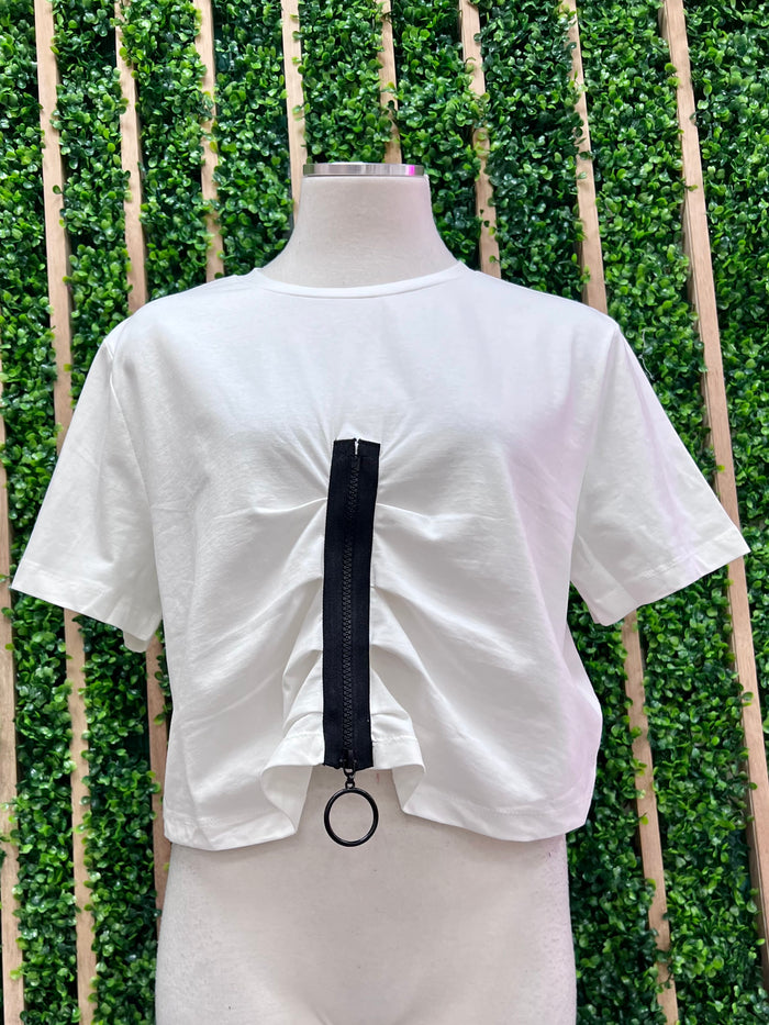 Front Zip Detail Shirt
