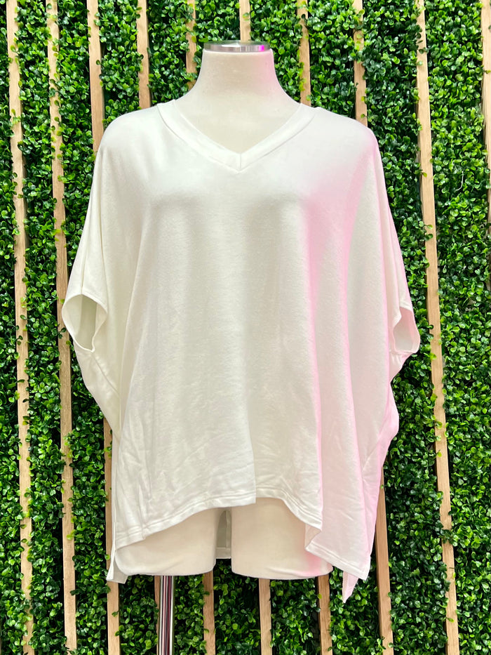 Ivory V Neck T Shirt