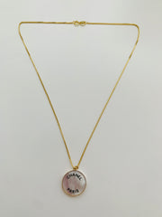 Rare Iridescent Nacar Medium CC Button Repurposed Necklace