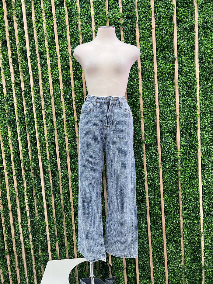 Straight Leg Textured Denim