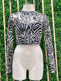 Black Zebra Sheer Top