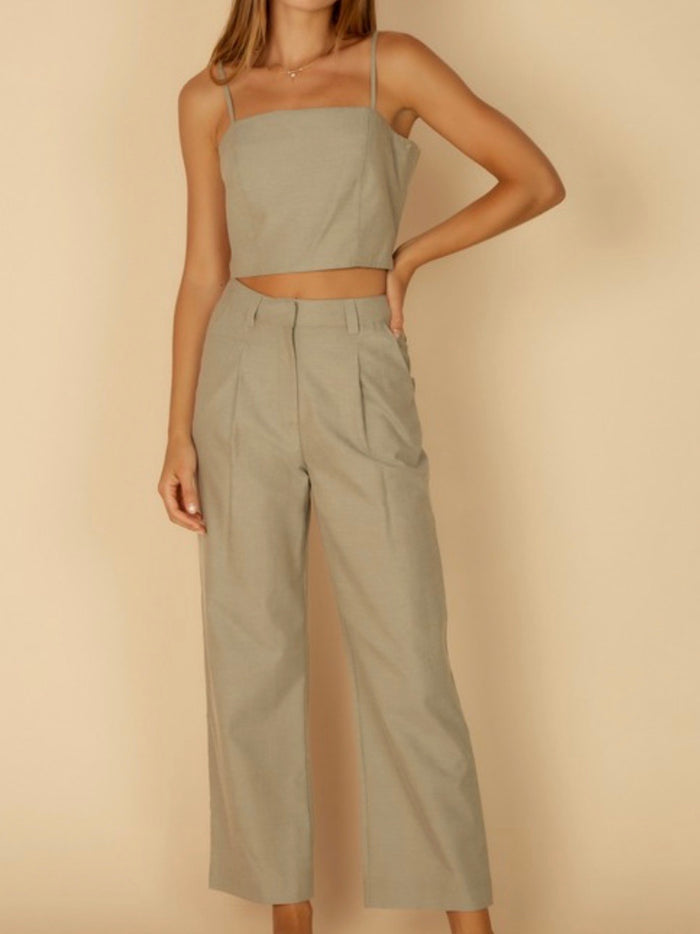 Linen Crop Pant Set