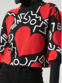 Red Heart Fun Print Sweater