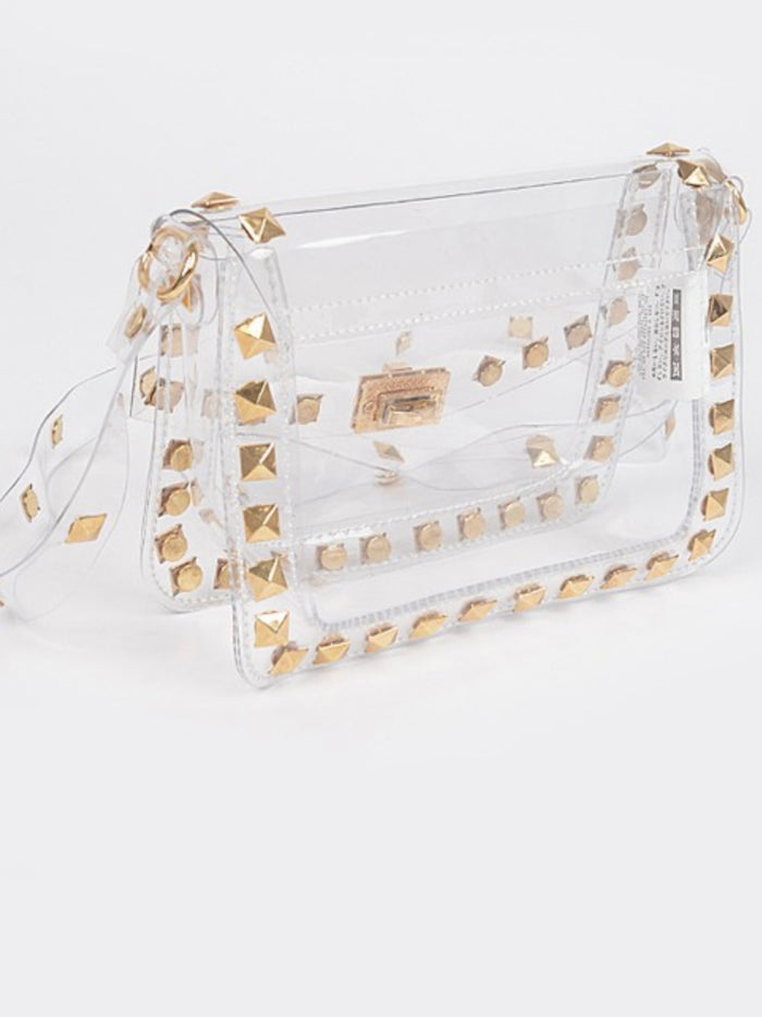 Clear Studded Crossbody Bag
