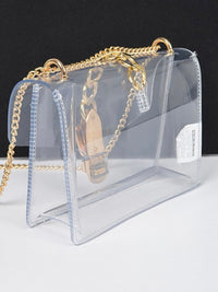Chain Detail Clear Crossbody Bag