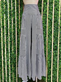 Stripe Tiered Wide Leg Palazzo