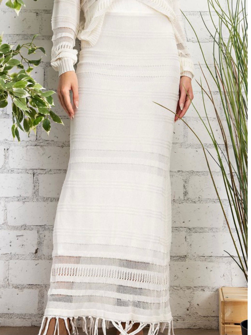 Ivory Knitted Maxi Set