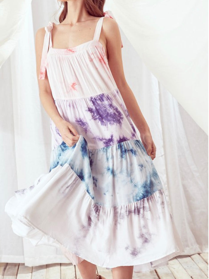 Tie Dye Multicolor Midi Dress