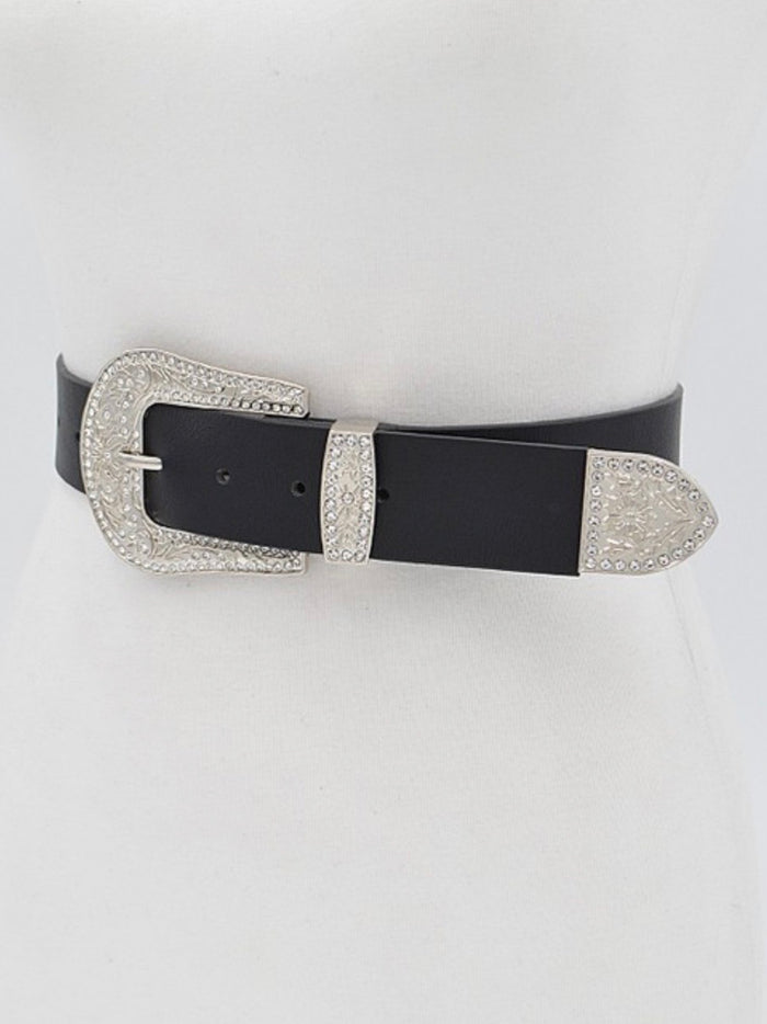 Silver Swirl Buckle Belt