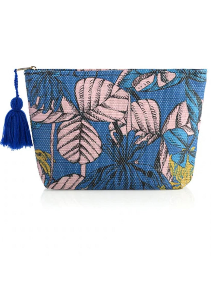 Blue Tropical Zip Pouch