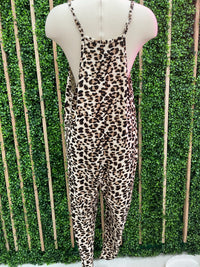 Beige Leopard Loose Fit Jumpsuit