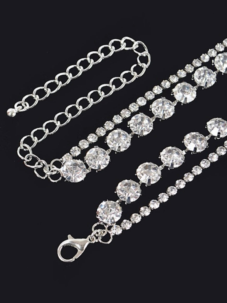 Rhinestone Lariat Double Necklace