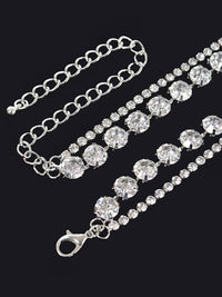 Rhinestone Lariat Double Necklace