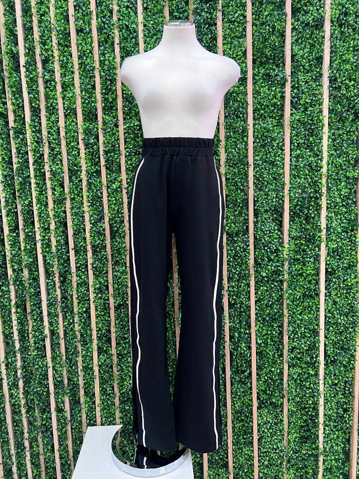 Black Trim Detail Wide Leg pant