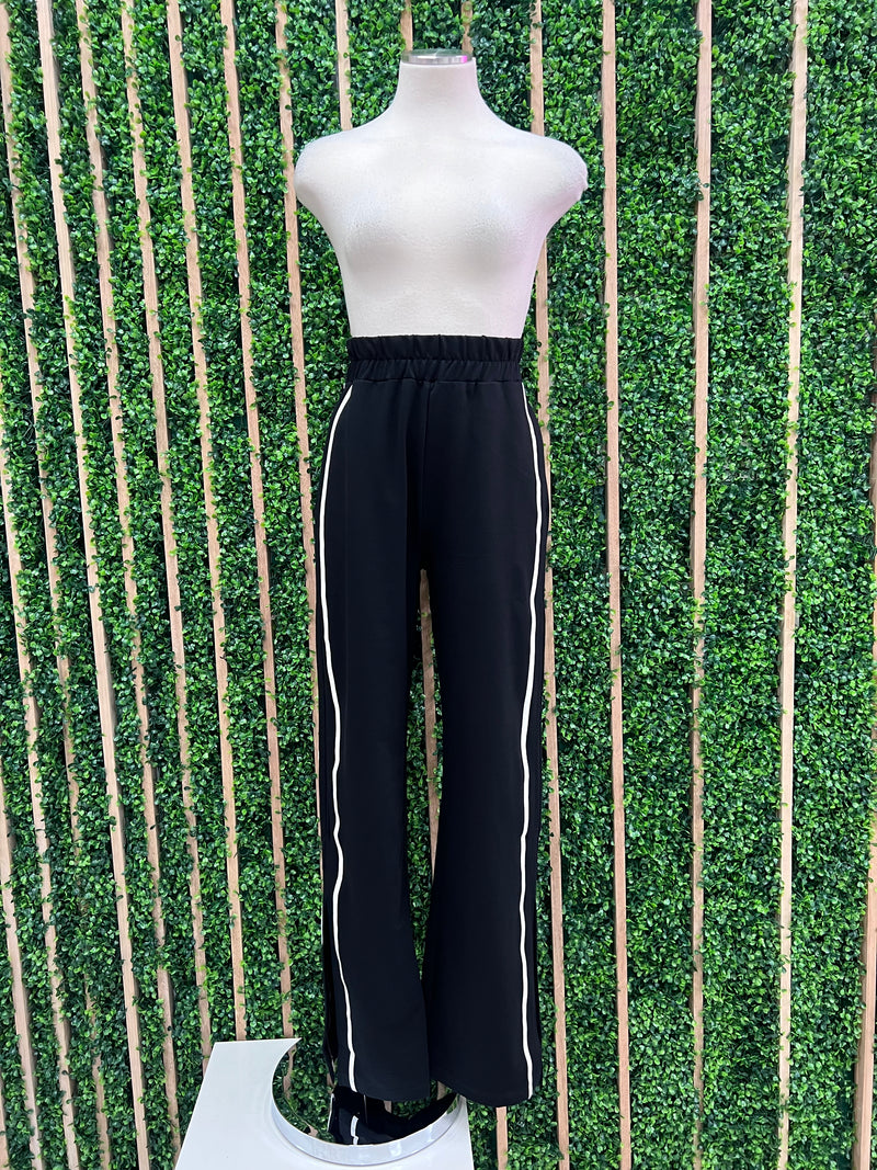 Black Trim Detail Wide Leg pant