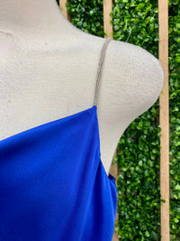 Rhinestone Strap Satin Short Dress