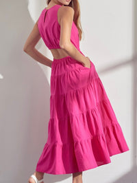 Open Back High Neck Maxi Dress