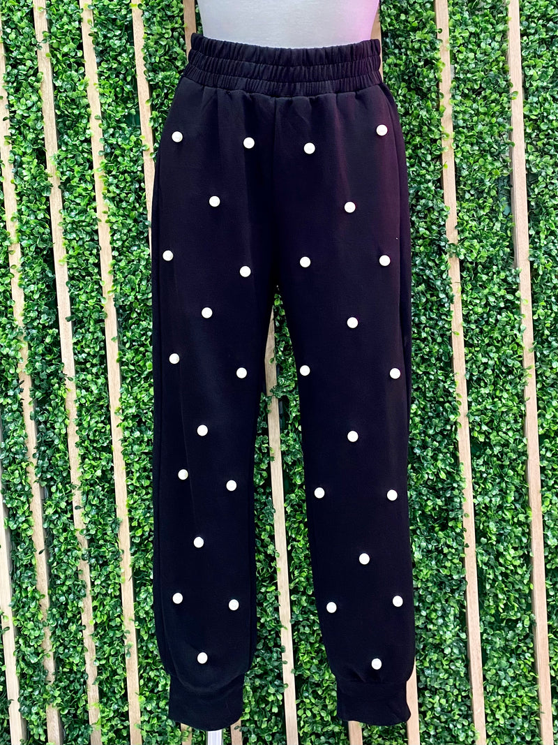 Delicate Pearl Studded Jogger