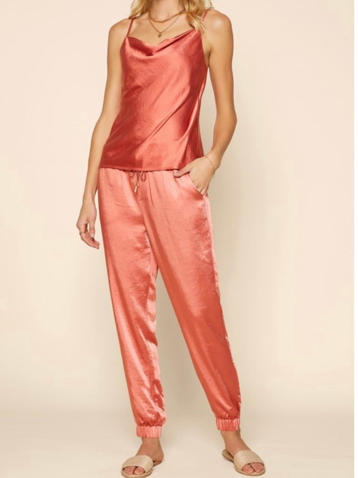 Cowl Neck Satin Top