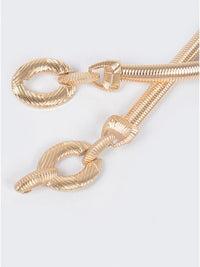 Textured Ovals Metal Elastic Belt