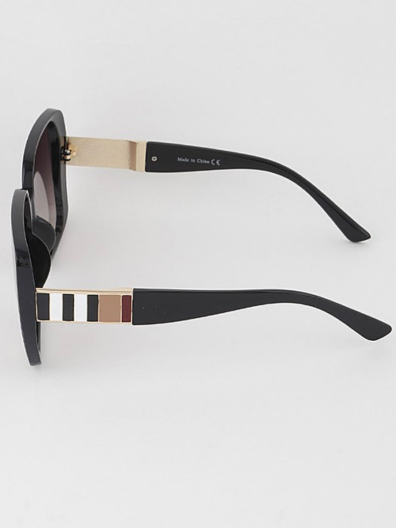 Striped Detail Oversized Sunglasses