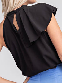 Ruffled Mock Neck Top