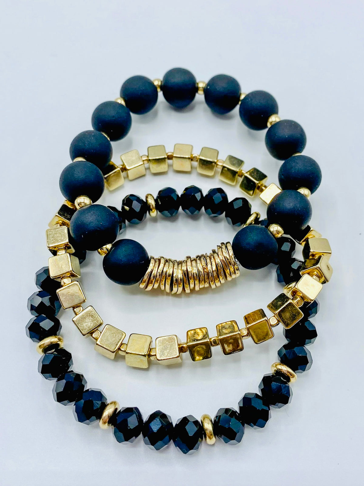 Black Gold Bracelet Set