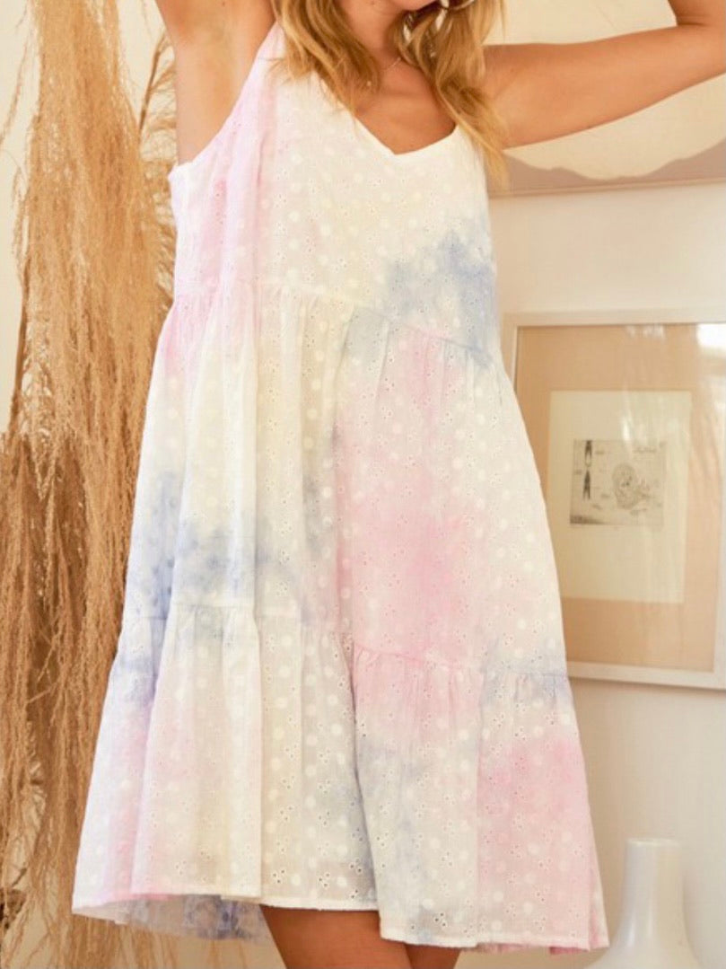 Tie Dye Eyelet Swift Dress