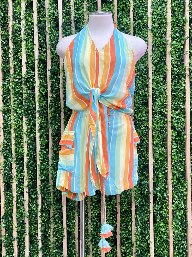 Pastel Neon Striped Top