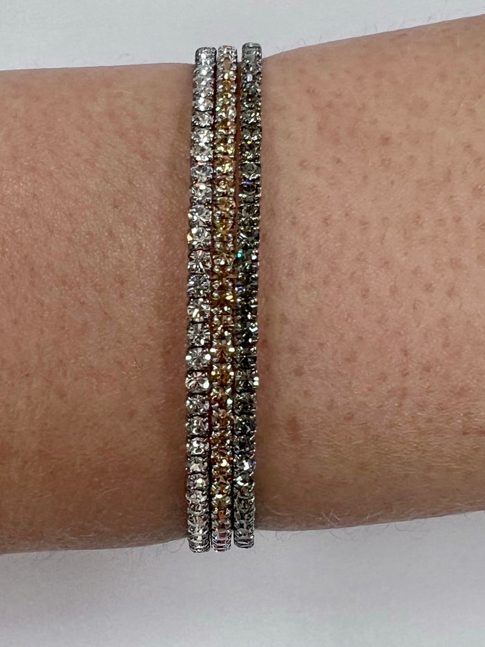 Delicate Rhinestone Trio open Bangle Set