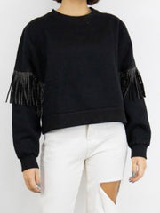 Black Back Fringe Sweater