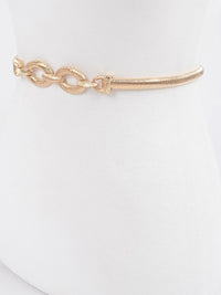 Textured Ovals Metal Elastic Belt