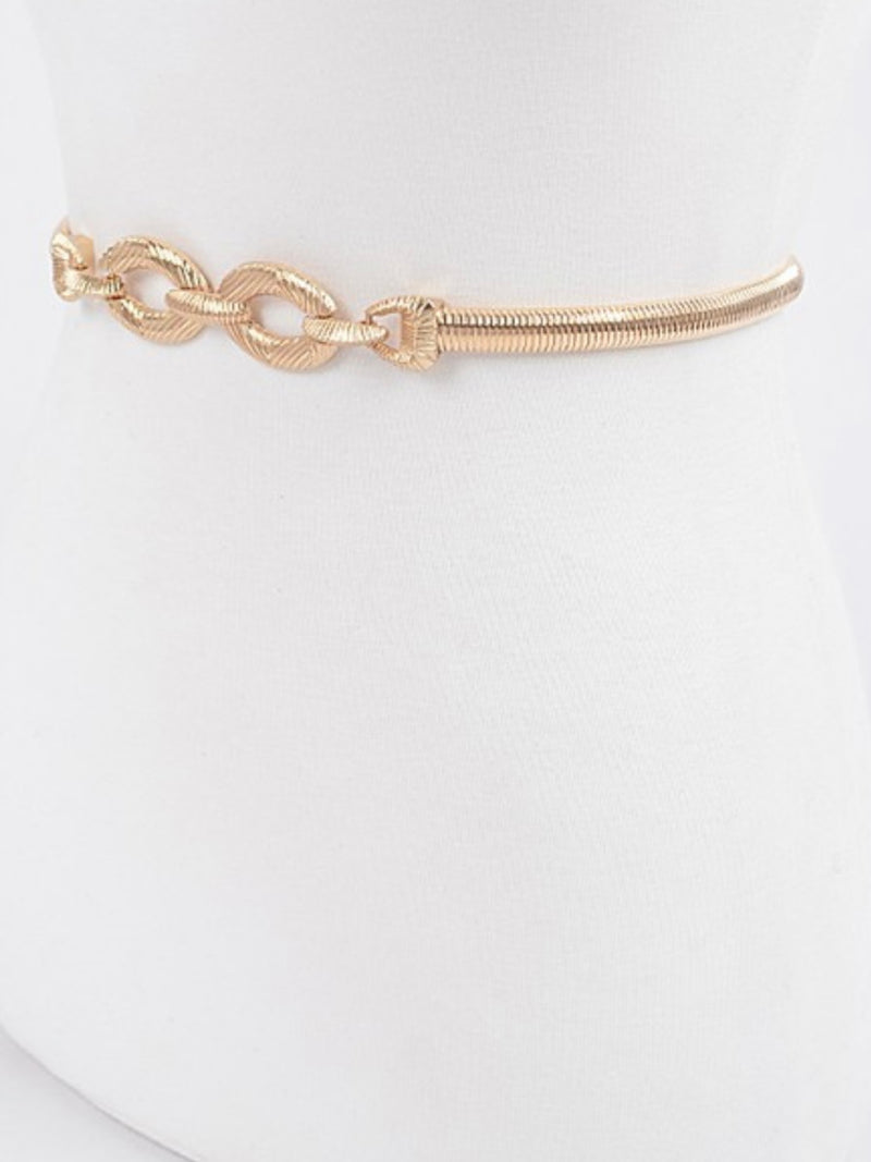 Textured Ovals Metal Elastic Belt