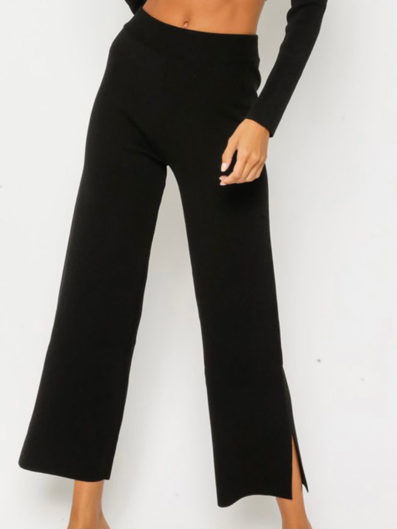 Black Culote Sweater Pants