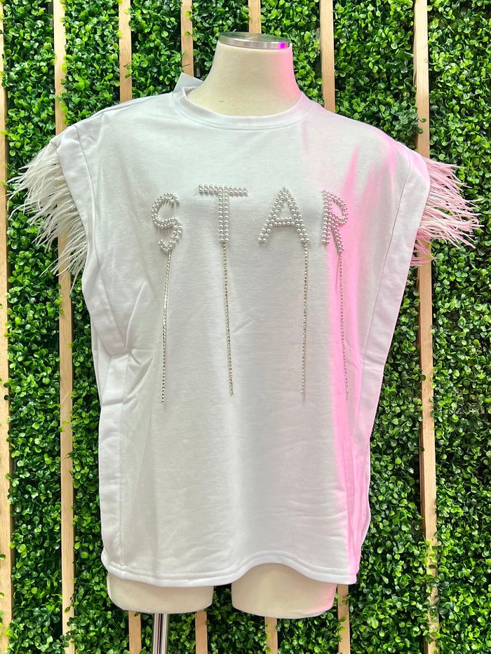 Feather Trim Star Top