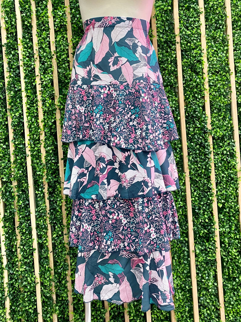 Jade Tropical Midi Skirt