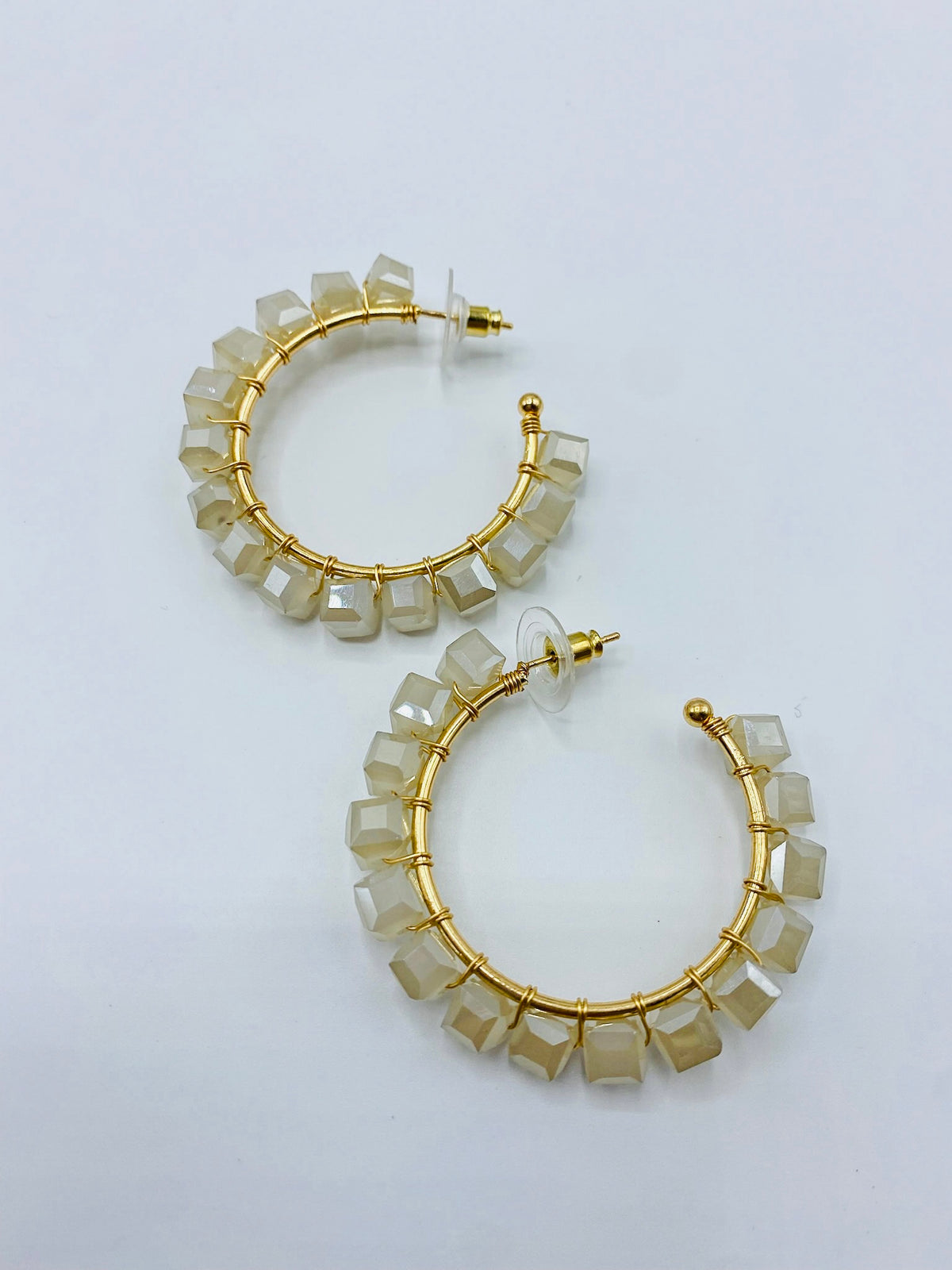 Square Crystal Hoops