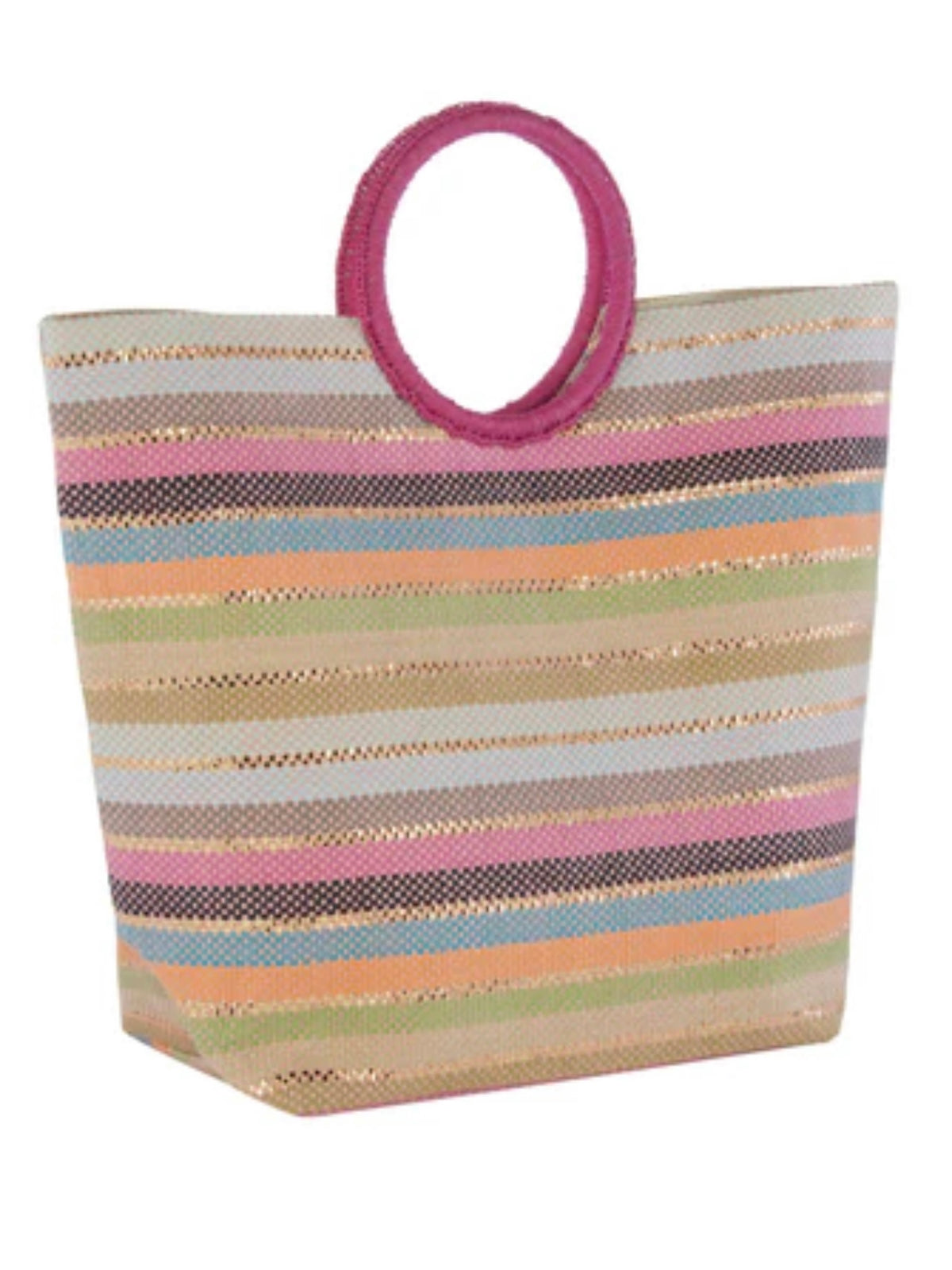 Bright Stripes Straw Bag