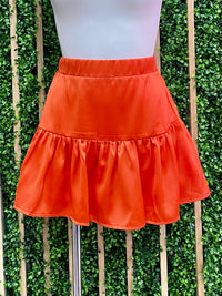 Satin Finish Ruffled Skort