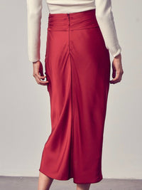 Elegant Front Tie Midi Skirt