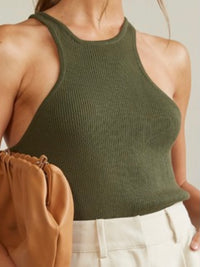 High Neck Ribbed Racerback