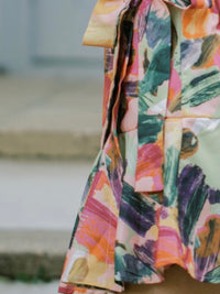 Watercolor Wrap Skort